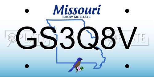 GS3Q8V Missouri License Plate