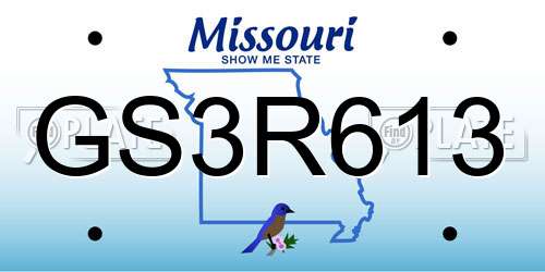 GS3R613 Missouri License Plate