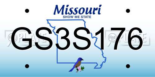 GS3S176 Missouri License Plate