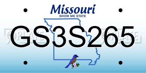 GS3S265 Missouri License Plate