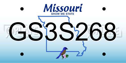 GS3S268 Missouri License Plate