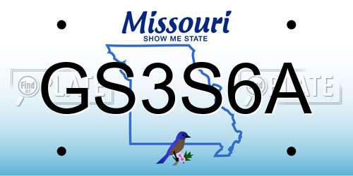 GS3S6A Missouri License Plate