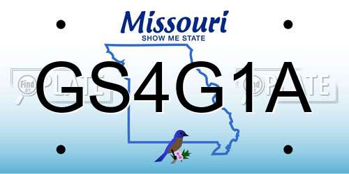 GS4G1A Missouri License Plate