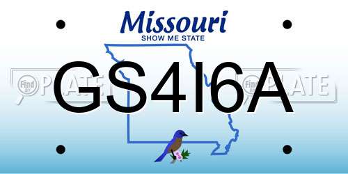 GS4I6A Missouri License Plate
