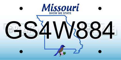 GS4W884 Missouri License Plate