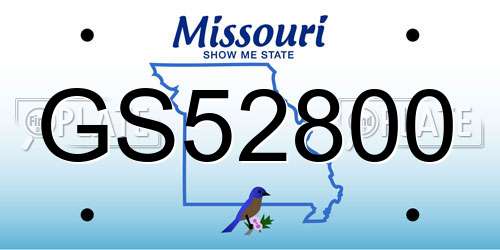 GS52800 Missouri License Plate