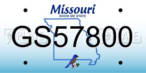 GS57800 Missouri License Plate