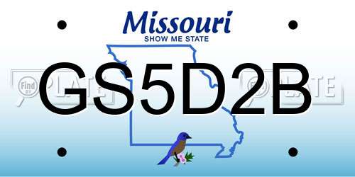 GS5D2B Missouri License Plate