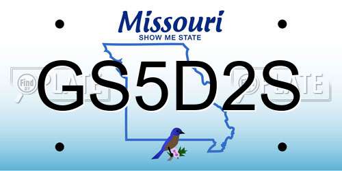 GS5D2S Missouri License Plate