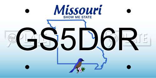 GS5D6R Missouri License Plate