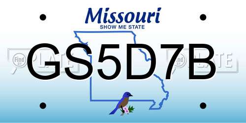 GS5D7B Missouri License Plate