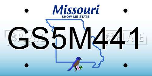 GS5M441 Missouri License Plate