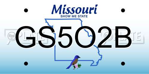 GS5O2B Missouri License Plate