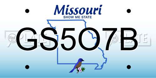 GS5O7B Missouri License Plate