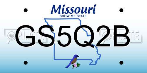 GS5Q2B Missouri License Plate