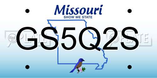 GS5Q2S Missouri License Plate