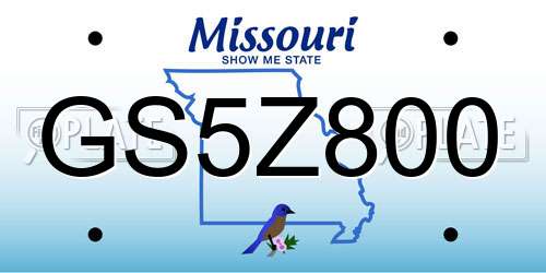GS5Z800 Missouri License Plate
