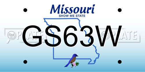 GS63W Missouri License Plate