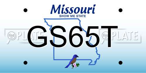 GS65T Missouri License Plate