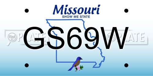 GS69W Missouri License Plate
