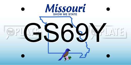 GS69Y Missouri License Plate
