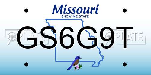 GS6G9T Missouri License Plate