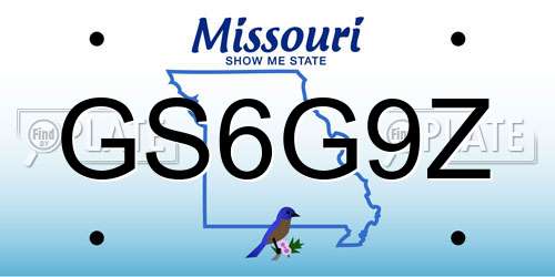 GS6G9Z Missouri License Plate