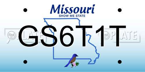 GS6T1T Missouri License Plate
