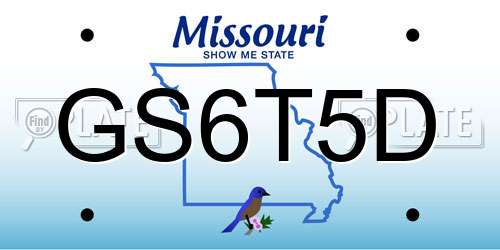 GS6T5D Missouri License Plate