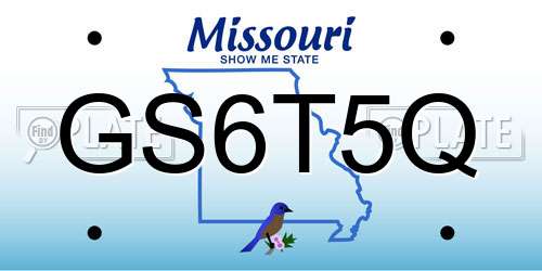 GS6T5Q Missouri License Plate