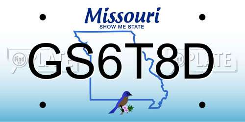 GS6T8D Missouri License Plate
