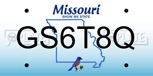 GS6T8Q Missouri License Plate