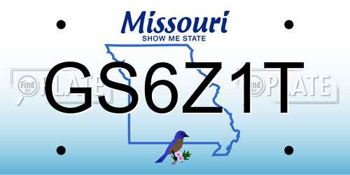 GS6Z1T Missouri License Plate