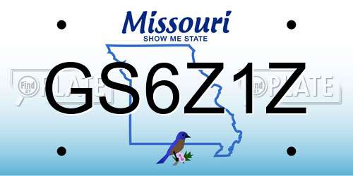GS6Z1Z Missouri License Plate