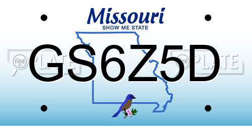 GS6Z5D Missouri License Plate