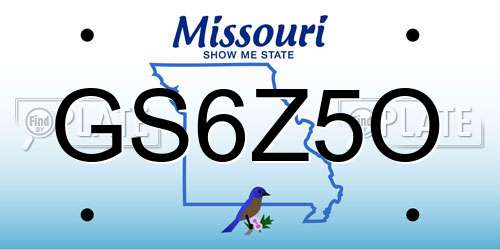 GS6Z5O Missouri License Plate