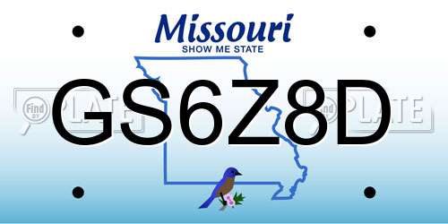 GS6Z8D Missouri License Plate