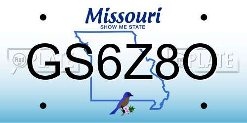 GS6Z8O Missouri License Plate