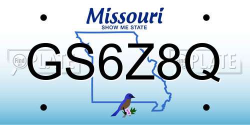 GS6Z8Q Missouri License Plate