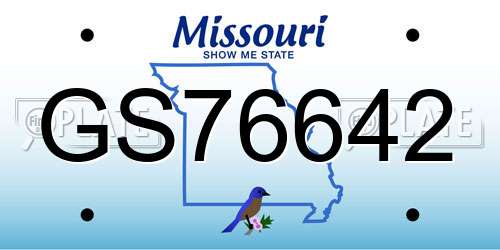 GS76642 Missouri License Plate