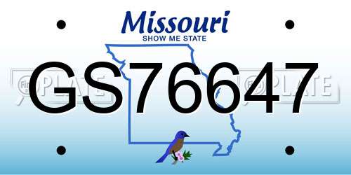 GS76647 Missouri License Plate