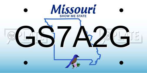 GS7A2G Missouri License Plate