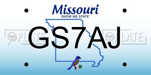 GS7AJ Missouri License Plate