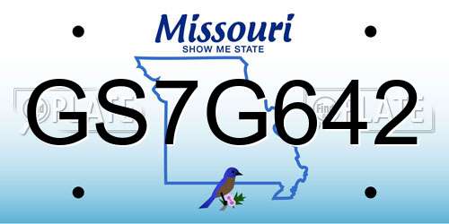 GS7G642 Missouri License Plate