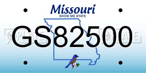 GS82500 Missouri License Plate