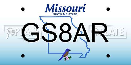 GS8AR Missouri License Plate