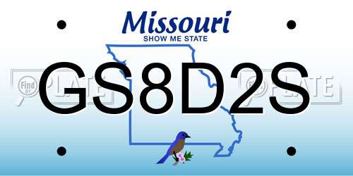 GS8D2S Missouri License Plate