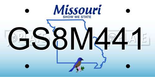 GS8M441 Missouri License Plate