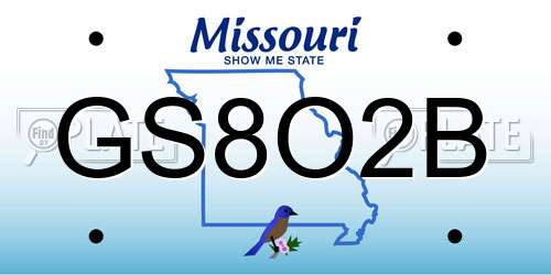 GS8O2B Missouri License Plate