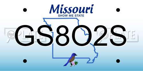 GS8O2S Missouri License Plate